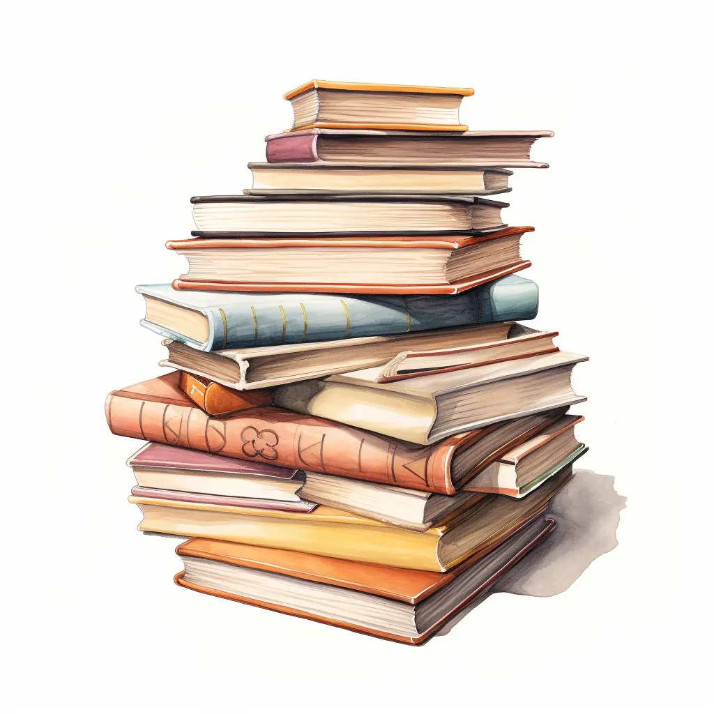 Halbrealistische Zeichnung und Pastellfarben: Eine kreative Darstellung von Büchern. Halbrealistische Zeichnung und Pastellfarben: Eine kreative Darstellung von Büchern.